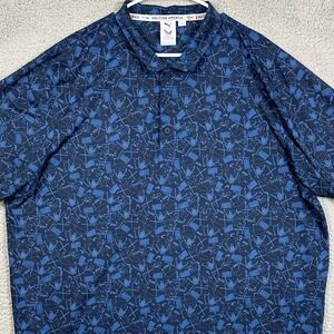 Puma Volition America Mens 2XL Shirt Golf Polo Blue Rugby Patriotic USA Flag EUC